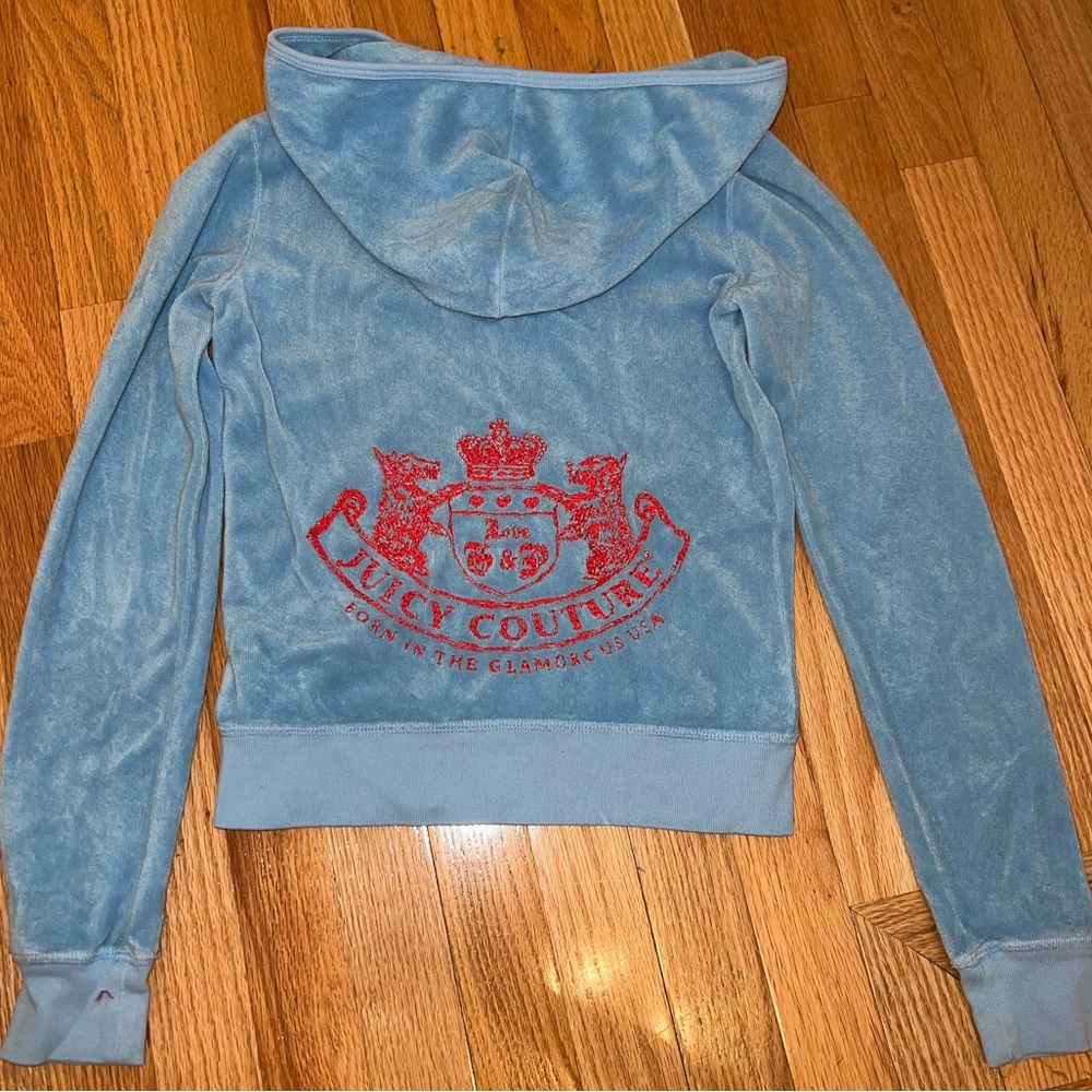 VINTAGE JUICY COUTURE CLASSIC ZIP UP HOODIE TERRY CLOTH